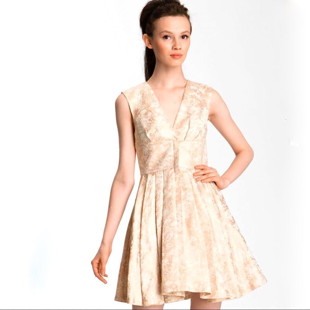 Rachael Zoe ”Daria” Metallic Barcode Dress